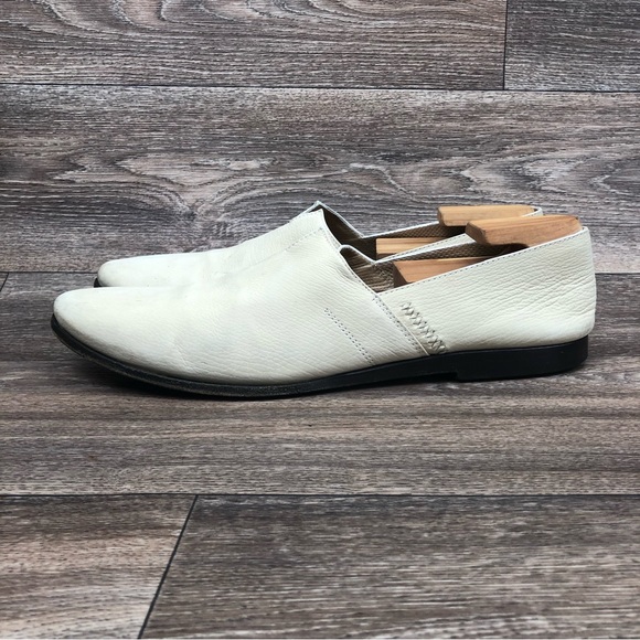 Giorgio Armani Other - Giorgio Armani Cream Leather Almond Toe Slip On Loafers Men's 44/ US 10.5